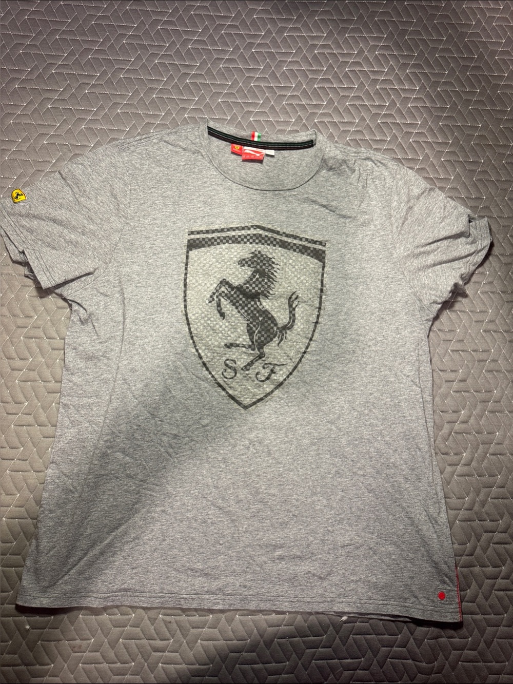Scuderia Ferrari Light Gray Short-Sleeve Shield Logo Tee